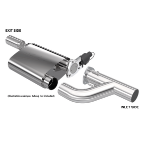 QTP 3in Weld-On Reverse 304SS Screamer Muffler Short Case w/Bolt-On QTEC Electric Cutout - 0