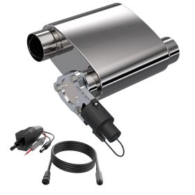 QTP 3in Weld-On 304SS Screamer Muffler Short Case w/Bolt-On QTEC Electric Cutout