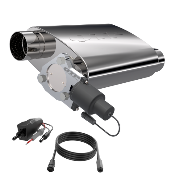 QTP 3in Weld-On 304SS Screamer Muffler w/Bolt-On QTEC Electric Cutout