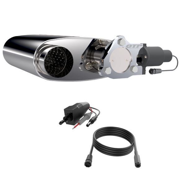 QTP 3in Weld-On 304SS Screamer Muffler w/Bolt-On QTEC Electric Cutout