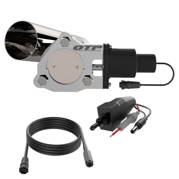 QTP Single 3in Electric Valve / Wiring / 1 Toggle Switch / 1 3in SS Exhaust Cutout