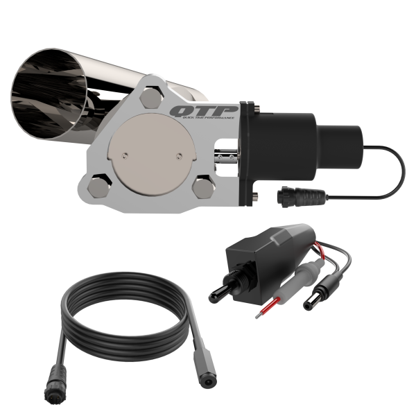 QTP Single 3in Electric Valve / Wiring / 1 Toggle Switch / 1 3in SS Exhaust Cutout