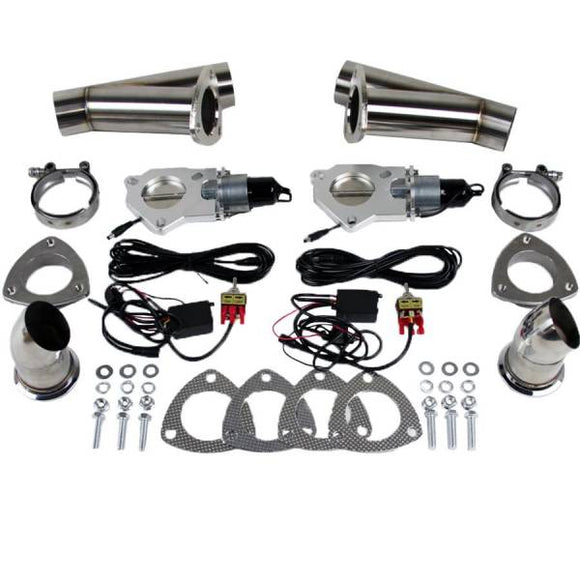GRANATELLI 2.25 (57MM) ELECTRONIC EXHAUST CUTOUT - DUAL SYSTEM - STAINLESS STEE"