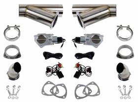 GRANATELLI 3.0 (76 MM) ELECTRONIC EXHAUST CUTOUT - DUAL SYSTEM - STAINLESS STEE"