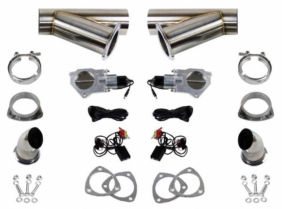 GRANATELLI 3.0 (76 MM) ELECTRONIC EXHAUST CUTOUT - DUAL SYSTEM - STAINLESS STEE"