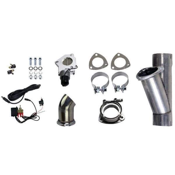 GRANATELLI 2.25 (57MM) ELECTRONIC EXHAUST CUTOUT SYSTEM - ALUMINIZED MILD STEEL"