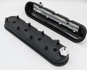 GRANATELLI VALVE COVER WITH INTEGRAL ANGLED COIL MOUNTS. TALL - BLACK WRINKLE FI