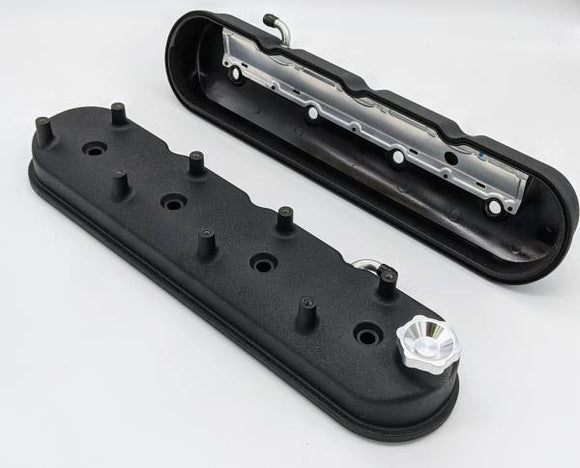 GRANATELLI VALVE COVER WITH INTEGRAL ANGLED COIL MOUNTS. TALL - BLACK WRINKLE FI