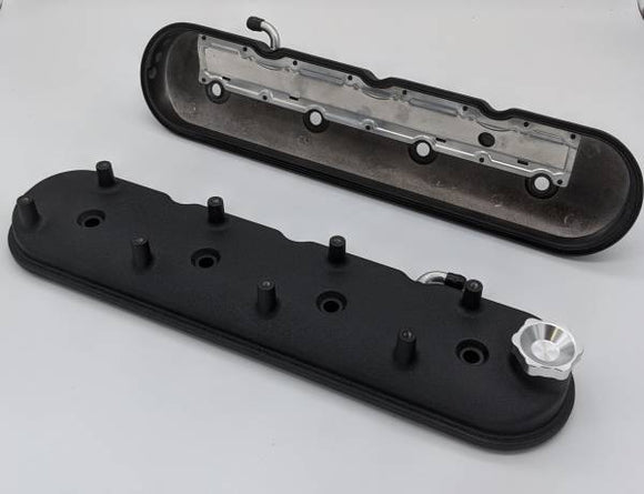 GRANATELLI VALVE COVER WITH INTEGRAL ANGLED COIL MOUNTS. STANDARD HEIGHT - BLACK