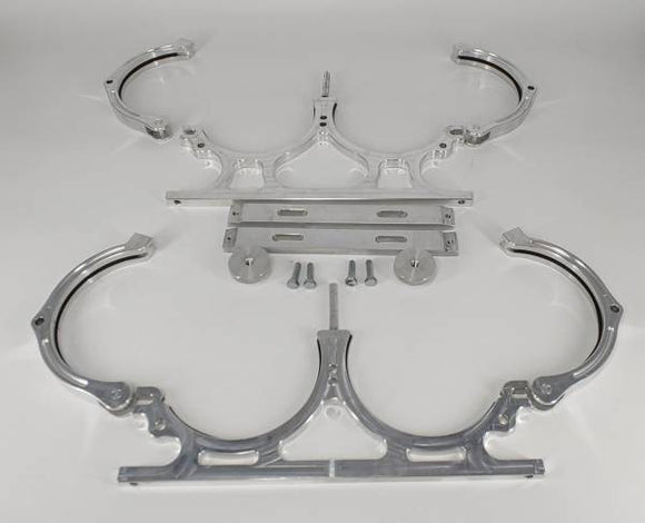 GRANATELLI DUAL BILLET ALUMINUM NITROUS BOTTLE BRACKET. FITS DUAL 10/15 LB. & 12