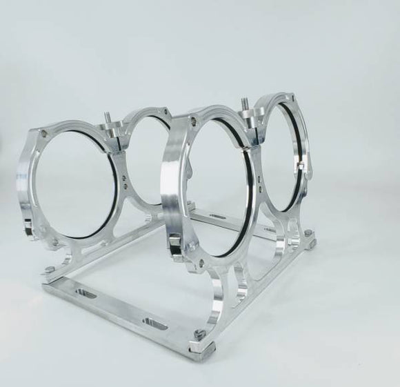 GRANATELLI DUAL BILLET ALUMINUM NITROUS BOTTLE BRACKET. FITS DUAL 10/15 LB. & 12