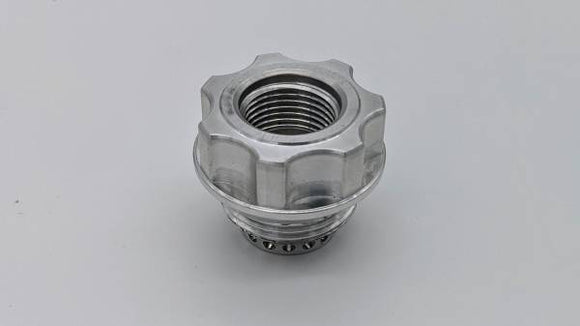 GRANATELLI THREADED INSERT. VENTED OIL FILL CAP. -10 ORB FEMALE & -20 AN MALE TR