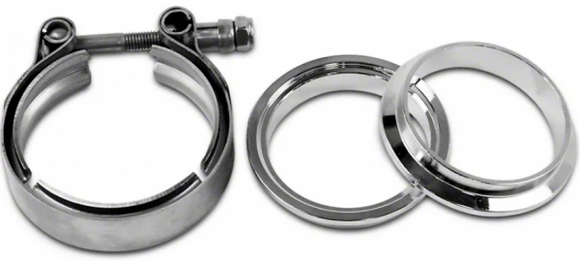 GRANATELLI 3.5 (89MM) V-BAND. FLAT FLANGES WITH CLAMP INCLUDED - MILD STEEL"