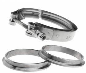 GRANATELLI 3.0 (76MM) V-BAND. FLAT FLANGES WITH CLAMP INCLUDED - MILD STEEL"