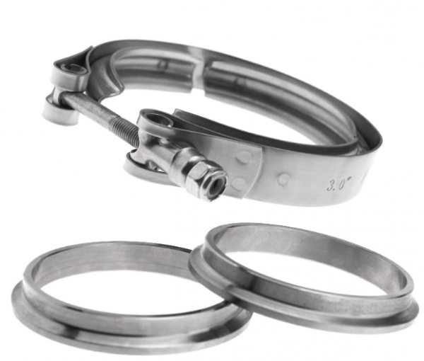 GRANATELLI 3.0 (76MM) V-BAND. FLAT FLANGES WITH CLAMP INCLUDED"
