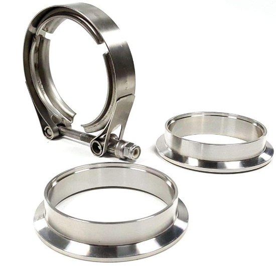 GRANATELLI 2.5 (63MM) V-BAND. FLAT FLANGES WITH CLAMP INCLUDED - MILD STEEL"