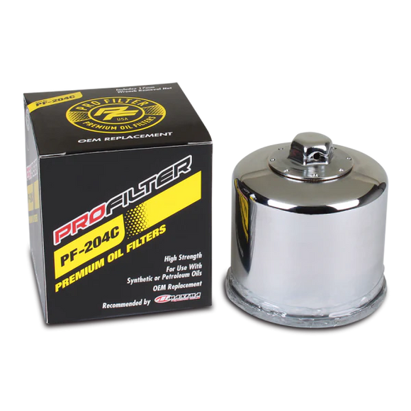 ProFilter Arctic Cat/Hon/Kaw/Mv Augusta/Triumph/Yam Spin-On Chrome Various Performance Oil Filter