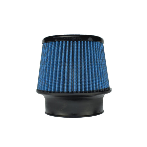 Injen Technology SuperNano-Web Air Filter
Part No. X-1018-BB
4.50in Flange ID, 6.75in Base / 5in Media Height / 5.30in Inertia Top