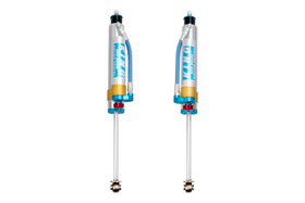 King Shocks 07-18 Jeep Wrangler JK Front 2.5 Dia Piggy Hose Res Shock 0-2in Lift w/Adjuster (Pair)