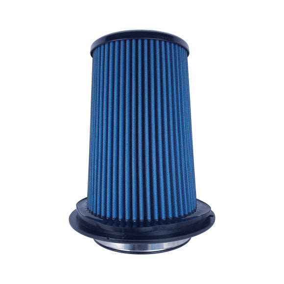 Injen Technology SuperNano-Web Air Filter
Part No. X-1116-BB
5.00in Flange ID, 8.0in Twist Lock Base / 7.90in Media Height / 5.30in Inertia Top
