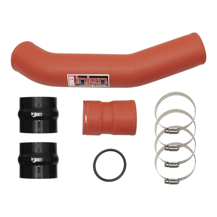 Injen SES Intercooler Pipe - Hot Side Only Wrinkle Red Finish 2017-2022 Ford Super Duty Truck V8-6.7L(td)