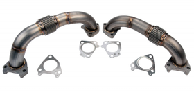 Wehrli 01-04 Chevrolet 6.6L Duramax LB7 2in Stainless Up Pipe Kit w/Gaskets - Twin Turbo