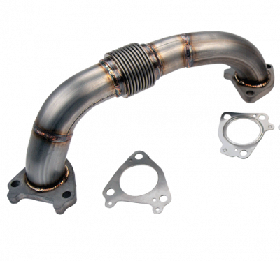Wehrli 01-16 Chevrolet 6.6L Duramax 2in Stainless Driver Side Up Pipe w/Gaskets (Single/Twin Turbo)