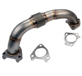 Wehrli 01-16 Chevrolet 6.6L Duramax 2in Stainless Driver Side Up Pipe w/Gaskets (Single/Twin Turbo)