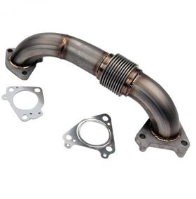 Wehrli 01-04 Chevrolet 6.6L Duramax LB7 2in Stainless Passenger Side Up Pipe w/Gaskets (Twin Turbo)
