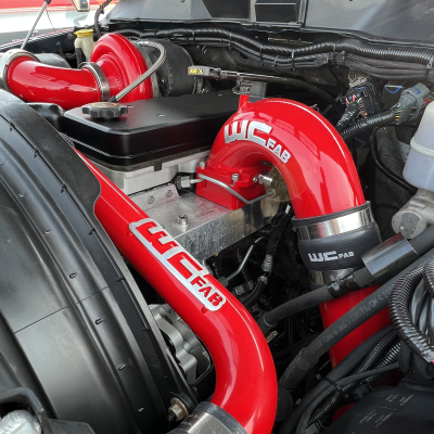 Wehrli 03-09 Dodge 5.9L/6.7L Cummins (Non-Twin CP3) Upper Coolant Pipe - Bengal Red - 0