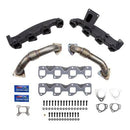 Wehrli 17-24 Chevrolet Duramax Billet Exhaust Manifold & Stainless Up Pipe Kit w/ Gaskets & Hardware-1