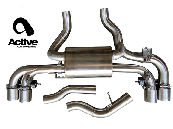 M240i valved rear exhaust w carbon over black chrome tips G-series M240i