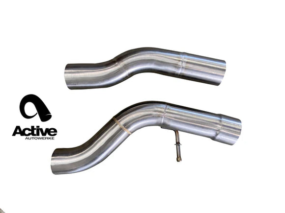 M240i valved rear exhaust w carbon over black chrome tips G-series M240i