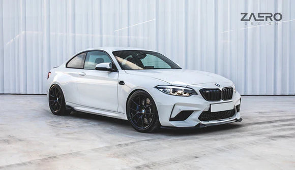 Zaero Design BMW M2 Competition F87 EVO-S Gloss Black Front Splitter | ZA-F87C-EVO-S-FS