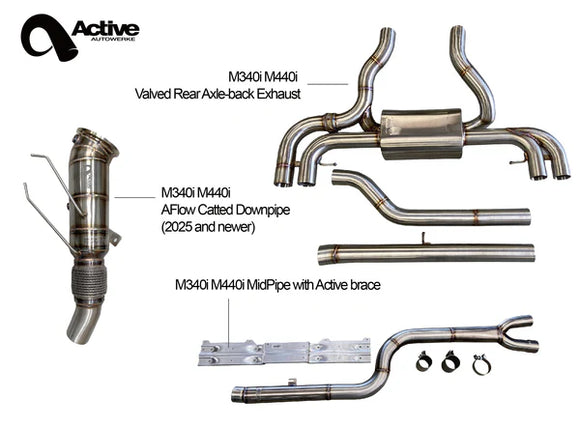 M340/M440 Exhaust Bundle Aflow (rear + mid + Aflow DP) black 2025+ M340i / M440i
