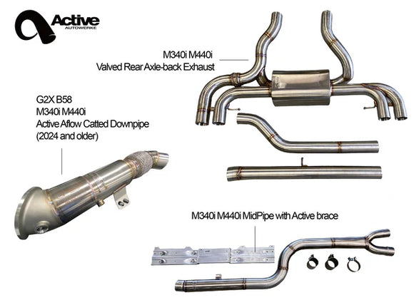 M340/M440 Exhaust Bundle Aflow (rear + mid + Aflow DP) carbon/black 2018-2024 M340i / M440i