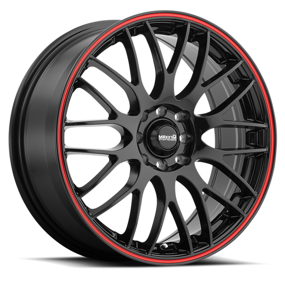 MAXXIM MAZE 18 X 7.5 +45 8 X 100/114.3 CB73.1 BLACK/RED STRIPE