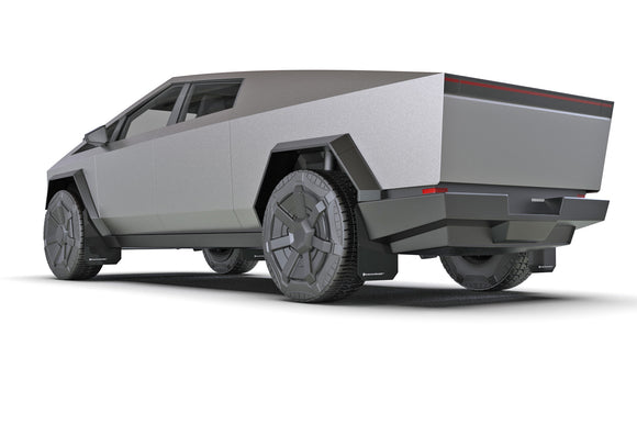 Rally Armor 24-25 Tesla Cybertruck Black UR Mud Flap White Logo