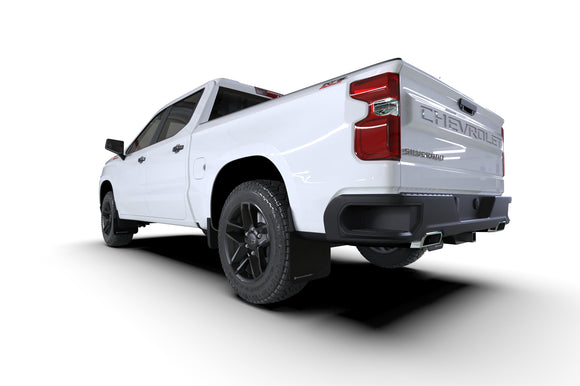 Rally Armor 19-26 Gen 4 Chevy Silverado 1500 Black UR Mud Flap Metallic Black Logo