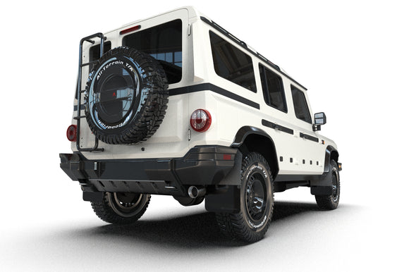 Rally Armor 23-25 Ineos Grenadier Black Mud Flap - Metallic Black Logo