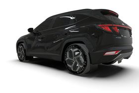 Rally Armor 22-24 Hyundai Tucson Black UR Mud Flap - Metallic Black Logo - 0