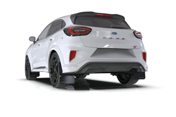 Rally Armor 20-25 Ford Puma ST Black Mud Flap w/White Logo