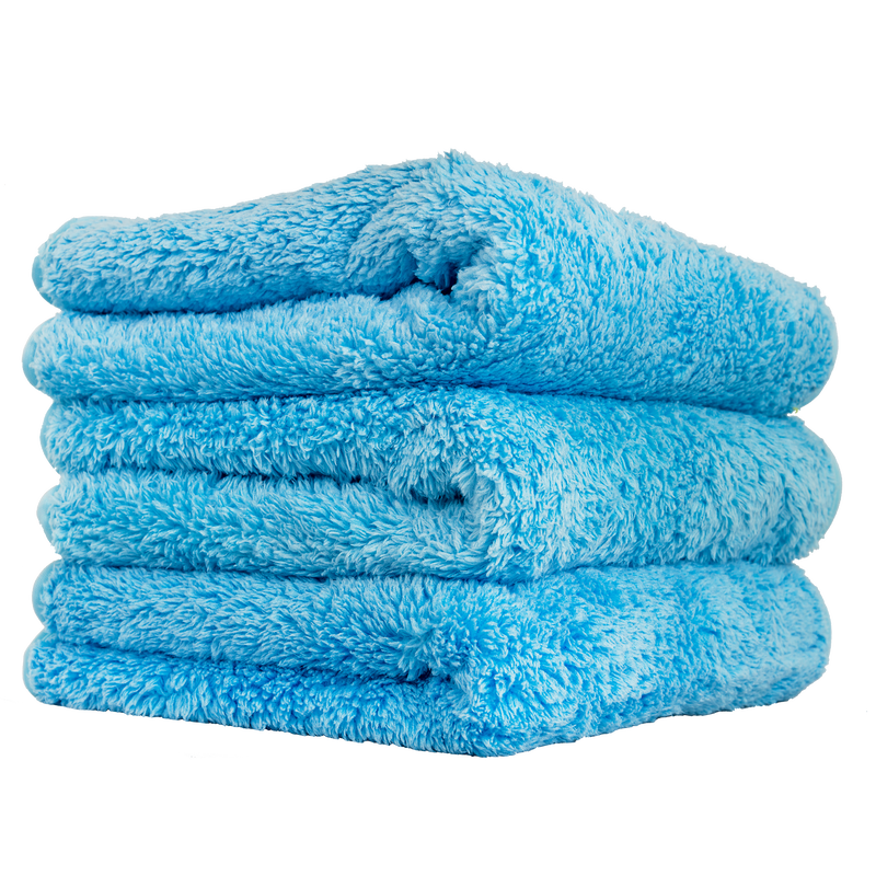 Shaggy Fur-Ball Microfiber Towel, Blue 16" x 16" (3 Pack)