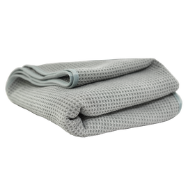 Waffle Weave Gray Matter Microfiber Drying Towel, 36" x 25"