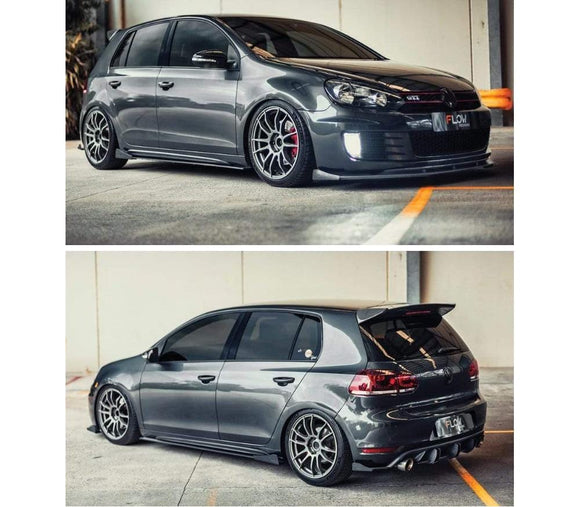 Flow Designs MK6 Golf GTI Full Lip Splitter Set - WITH Bolt On Accessories