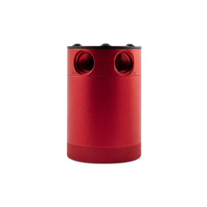 Mishimoto Compact Baffled Oil Catch Can - 2-Port - Red - 0