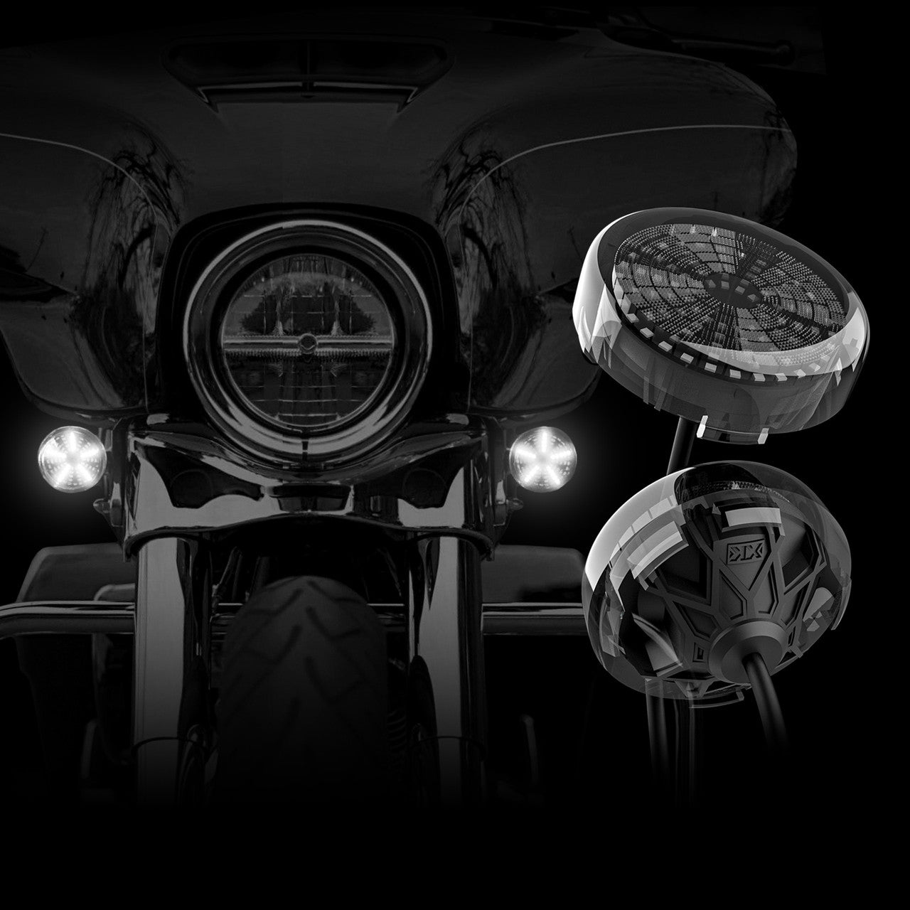 XK Glow Pro Series MotoTurnz - 1156 Flat Style Front
