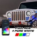 XK Glow 07-18 Jeep Wrangler JK 7in Headlight XKmax RGBW LED 2pc XKchrome Bluetooth App Cntl Kit-4