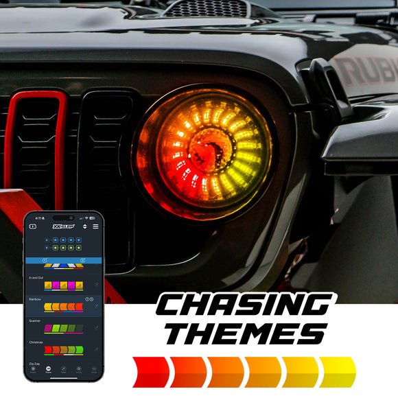 XK Glow 07-18 Jeep Wrangler JK 7in Headlight XKmax RGBW LED 2pc XKchrome Bluetooth App Cntl Kit