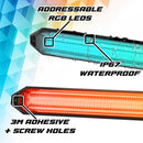 XK Glow 9in XKmax DRL Truck Grill Flexible Light App Cntl Bar 2pc-2